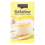 Box of five 20g GELITA Gelita Gelatine dry grocery packets, showing the product packaging with branding and label details.