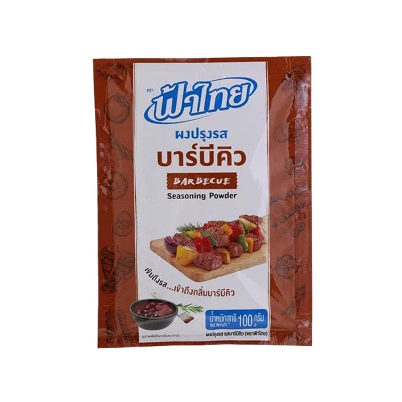 Fathai Barbecue Seasoning Powder in 100g package, dry grocery product with seasoned spice blend for grilling and barbecuing.