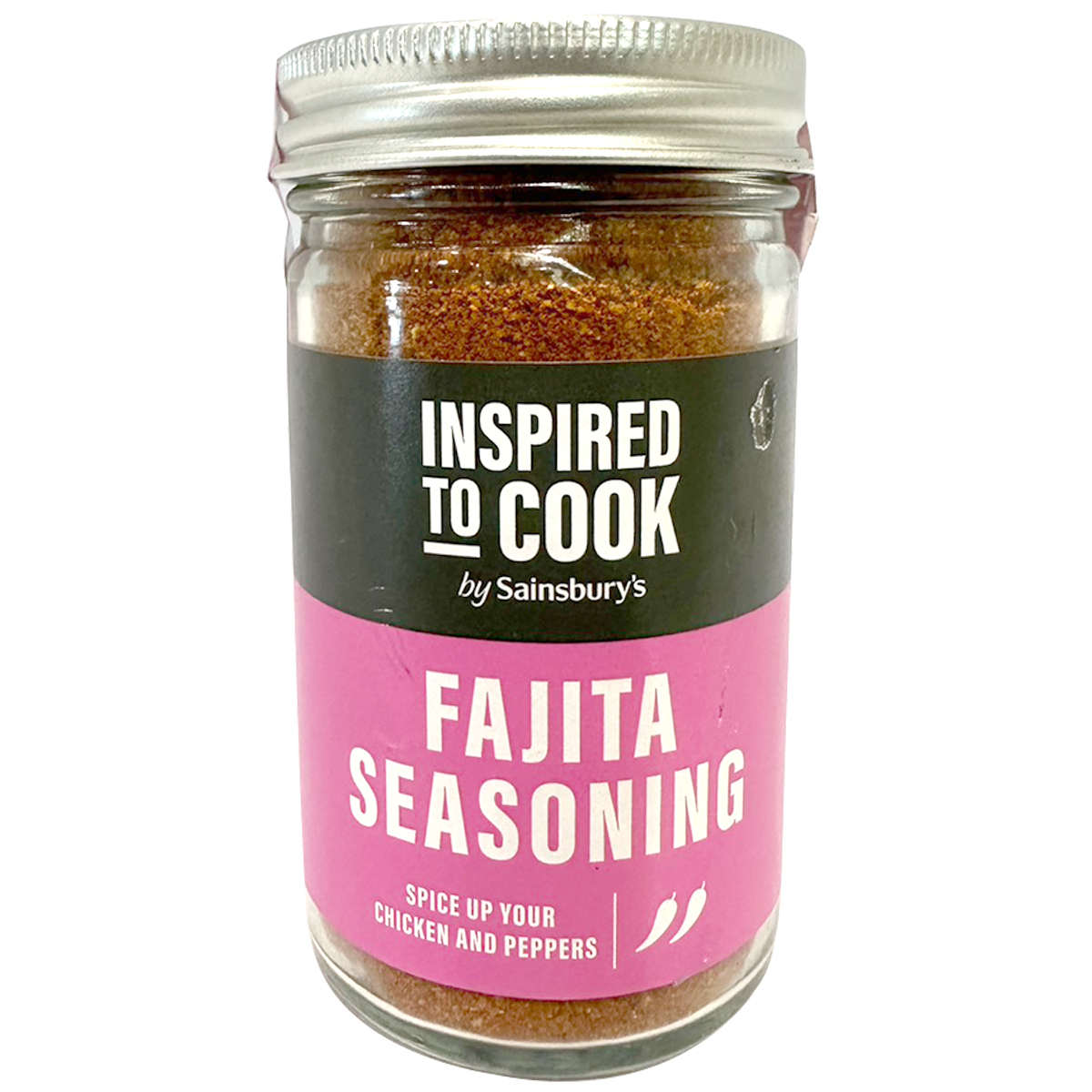 Sainsbury's Itc Fajita Seasoning packet, grocery spice blend for fajita dishes, with colorful label and branding.