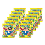 Shinchan Crispy Corn Pizza snack pack, 11g x12, dry grocery snack, crunchy corn-flavored snack from Shinchan brand.