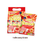 Grinny Mixed Berries Flavour Gelatin Dessert packets, dry grocery snack, featuring colorful berry-flavored gelatin in 15g x3 packs