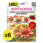 Six packs of LOBO Lobo NAM Powder MIX 70g, a dry grocery product with colorful packaging and nutritional information.