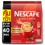 Nescafe Blend & Brew Rich Aroma coffee drink in a glass mug with frothy top, showcasing its rich, inviting coffee appearance.
