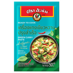 Ayam Ready To Cook Green Curry Paste in a jar, ideal for flavorful Asian-style green curry dishes.