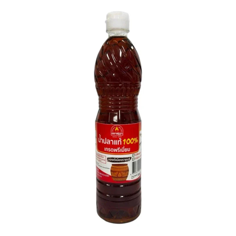 Chada 100% real fish sauce in a bottle, no MSG or preservatives, ideal for cooking and flavoring in dry grocery recipes.