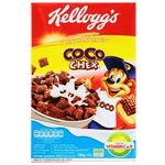 Kellogg's Choco Chex cereal box with chocolate-flavored Chex grains and colorful packaging featuring the Kellogg's logo
