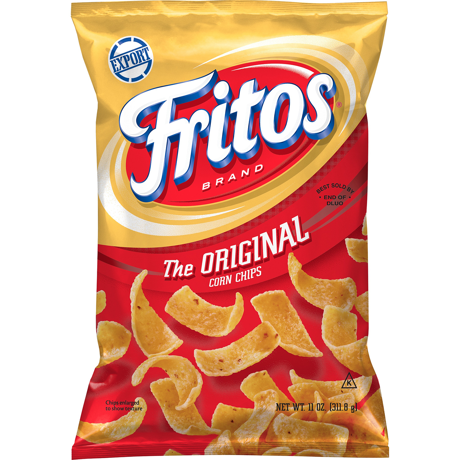 Fritos Corn Chips Regular, crispy snack in a bowl, showcasing golden Fritos corn chips from Fritos brand.