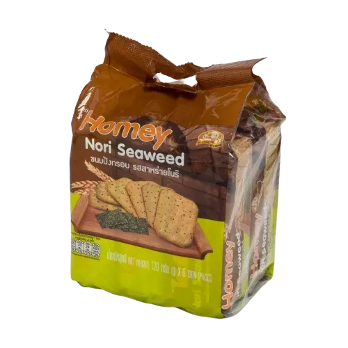 Homey Seaweed Flavored Cracker in 120g package, crispy snack from Homey dry grocery snack collection