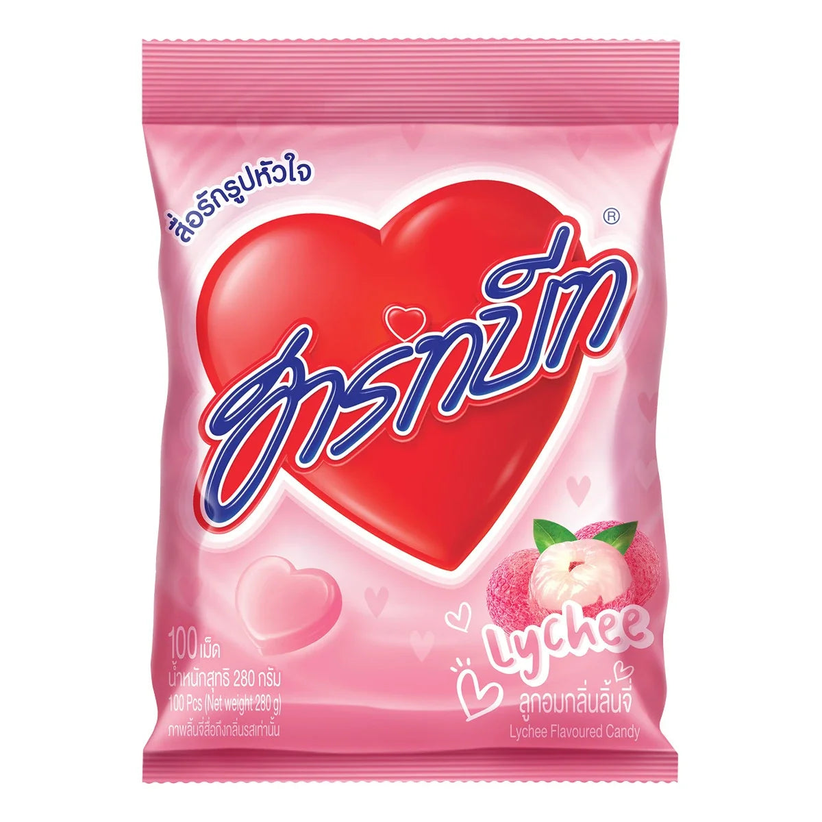 HARTBEAT Candy Lychee flavor dry snacks confectionery in colorful packaging, showcasing lychee-flavored sweet treats.