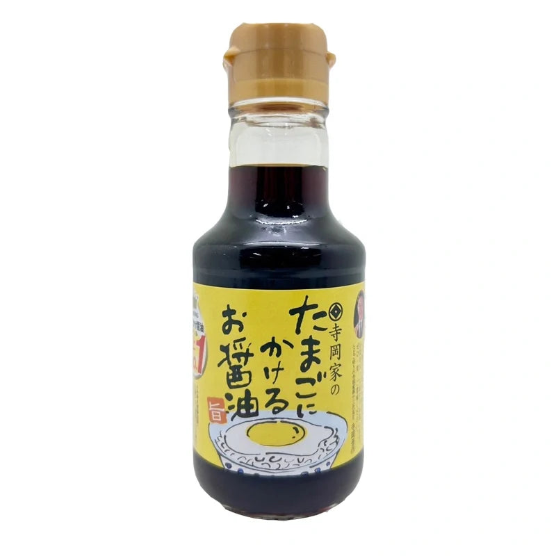 Teraoka Yuki Jozo soy sauce 150ml in a clear glass bottle, featuring a white label with green and red accents.
