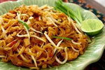 Six bottles of J-LEK Pad Thai Sauce in 1150g size, dry grocery product, with clear labeling and dark sauce inside bottles.