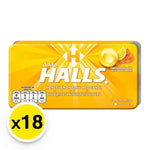 Halls Soother Lemon lozenges in a package of 18 tablets, citrus-flavored cough drops for soothing throat relief.