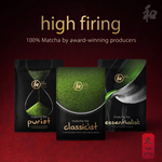 Peace Oriental Teahouse Peace Naturalist Matcha drink in a glass, showcasing vibrant green color and frothy top.