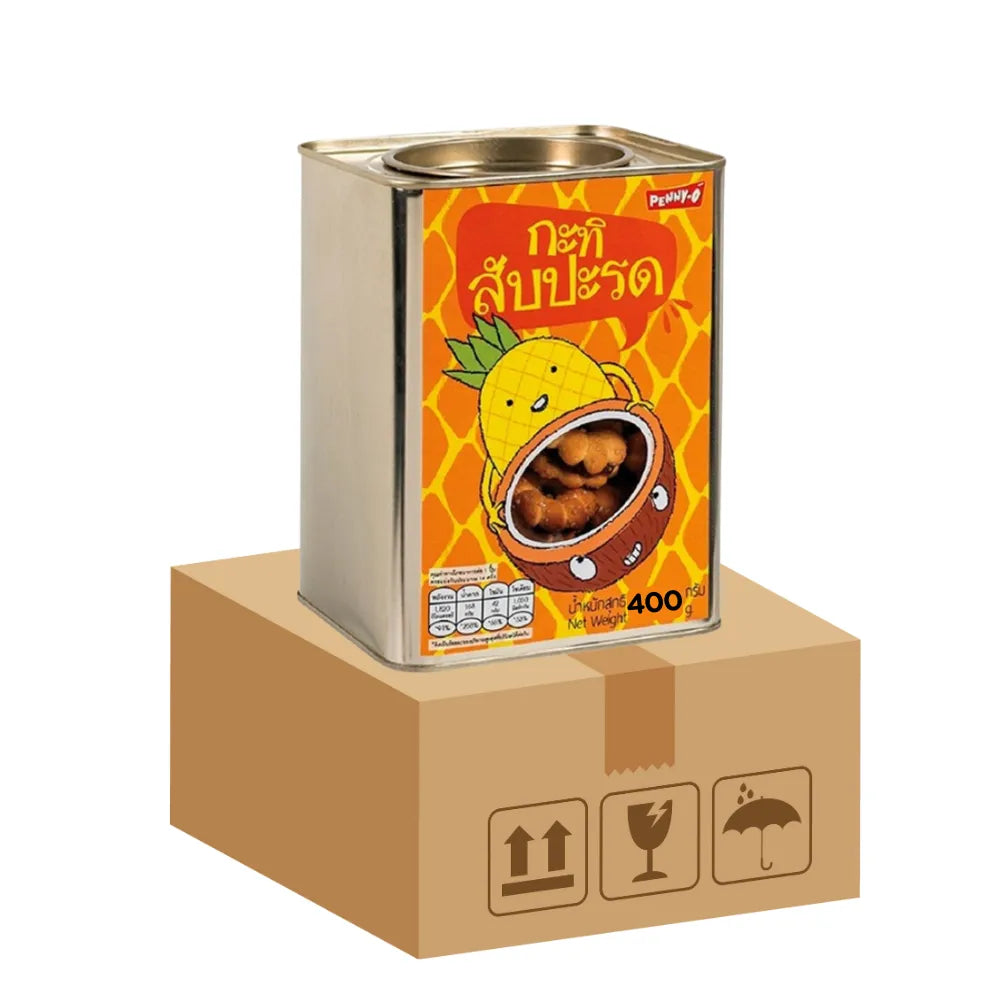 Pennyo Coconut Pineapple Snack, 400g, dry grocery, tasty fruit confectionery in a colorful package.