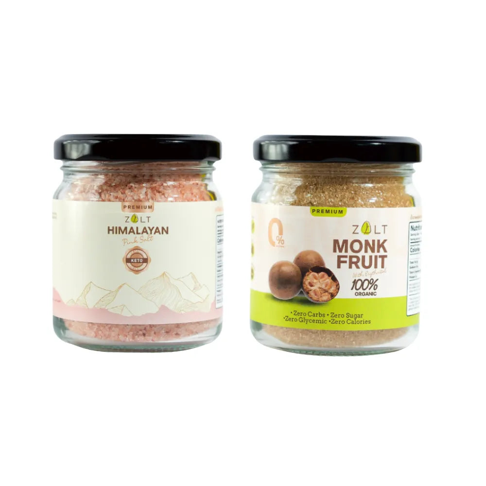 Zalt Hang Kuo Himalayan Pink Salt in a clear container, showcasing the pink crystalline salt for culinary and health use.
