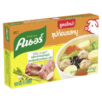 Six Knorr pork stock cubes in 80g packages, dry grocery product, showing sealed packaging and branding.