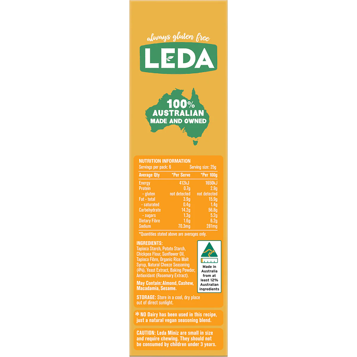 Leda Cracker Miniz Cheeze, savory confectionery snack with crispy crackers topped with cheesy flavor, displayed on a white background.