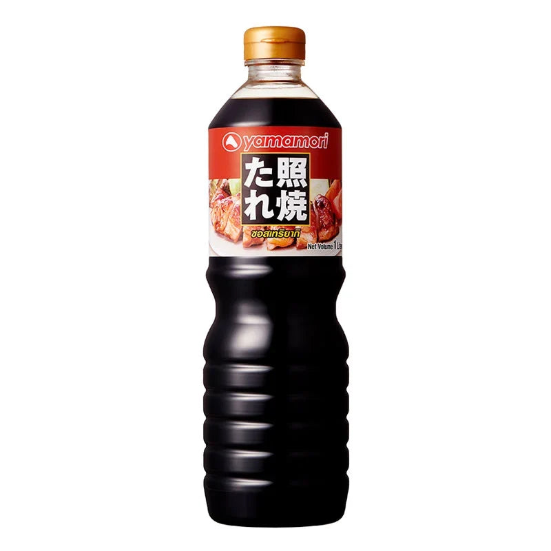 Yamamori Teriyaki Sauce bottle 1L, a Japanese-style dry grocery condiment, with a label showing Japanese branding and sauce.