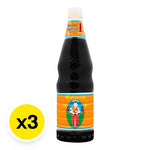 Three bottles of DEK SOM BOON Boon Dark Soy Sauce in 1.35L bottles, displayed with labels showing the dark soy sauce branding.