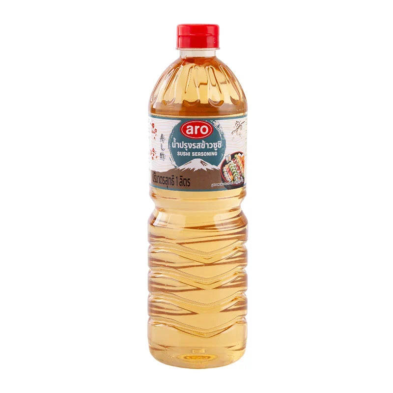 ARO Sushi Seasoning 1L bottle, a dry grocery product with a clear label, used for flavoring sushi and Japanese dishes.