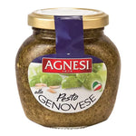 Agnesi Pesto Sauce 185g jar, Italian dry grocery, creamy basil and garlic pesto with basil leaves and pine nuts on the label