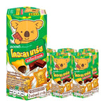 Koalas March biscuits with chocolate filling, 37g packs, featuring koala-shaped cookies from KOALA'S MARCH in a 6-pack.