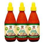 Pantainorasingh Sukiyaki Sauce 480g bottles, Thai dry grocery product, featuring rich, dark sauce for Japanese-style hot pot dishes.