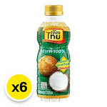Six bottles of REAL THAI coconut milk in 250ml PET containers, ideal for cooking and adding rich coconut flavor to dishes.