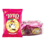 Toro popcorn extrude snack pack, 20g x12, dry grocery confectionery with crispy, golden popcorn snack in colorful packaging.