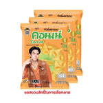 Cornae Corn Snack Cheese 46g, pack of three, crispy cheese-flavored corn snacks in colorful packaging.