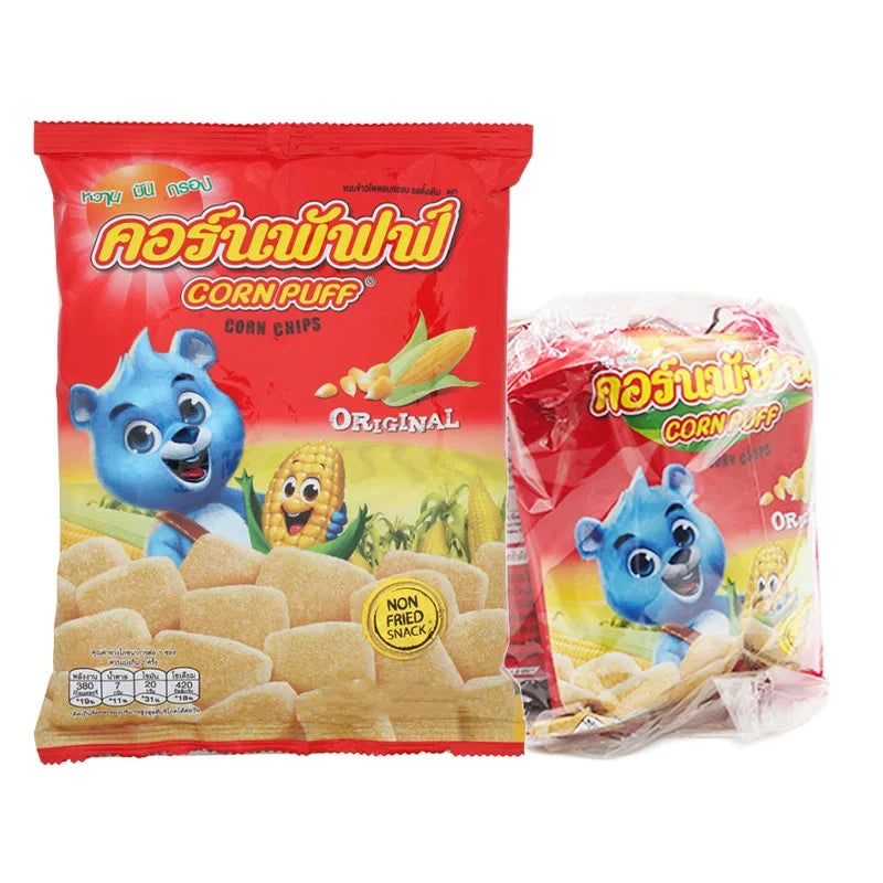 Cornpuff Corn Chips snack pack, crispy golden corn snack in a 65g x4 multipack, perfect for snacking or sharing.