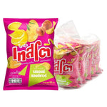 Tasto Potato Chips Salt & Sour Flavor 42g snack bag, crispy potato chips from Tasto in a colorful package.