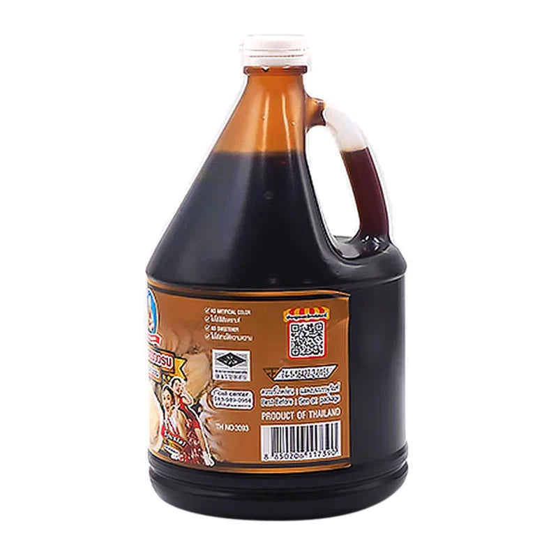 DEK SOM Boon Thick Oyster Sauce 2.3kg bottle, rich and savory, ideal for cooking and enhancing Asian dishes.