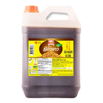 Golden Mountain Soy Sauce 4.8L bottle in clear container, showcasing the dark soy sauce inside, from the Golden Mountain brand.