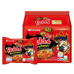 Samyang Ramen Hot Chicken Extreme 140g package, spicy Korean instant noodles, shown in a close-up image.
