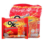 Mama Ok Shrimp Tom Yum Sauce 85g pack, dry grocery product, featuring a jar of spicy Thai seafood flavor sauce with a label.