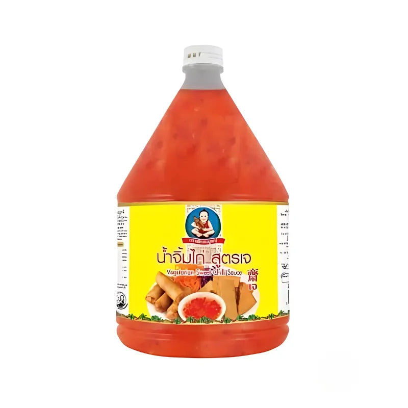Deksomboon Vegetarian Sweet Chilli Sauce in a 2300g bottle, ideal for dry grocery and condiment use in Asian cuisine.
