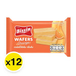 BISSIN Wafer Orange Flavor 24g snack package with orange-flavored wafer, 12-pack of dry grocery confectionery.