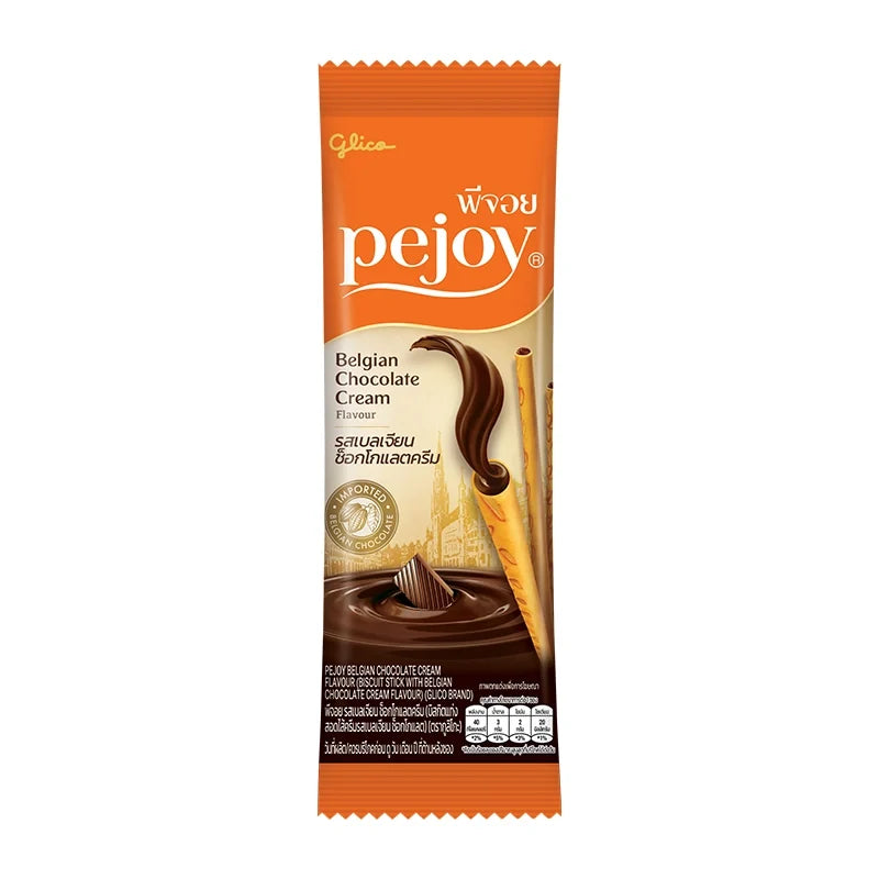 Pejoy Chocolate snack packs, 8g x12, by PEJOY, displayed in packaging with chocolate-flavored biscuit sticks