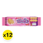 Fun-o sandwich cookies filled with strawberry-flavored cream, crispy snack cookies from the Fun-o confectionery brand.