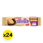 Fun-o sandwich cookies filled with chocolate-flavored cream, 40.5g, crispy snack from the confectionery dry grocery range.