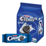 Cream-o Cookies Vanilla 27g, crispy snack biscuits with vanilla flavor from CREAM-O, shown in the packaging.