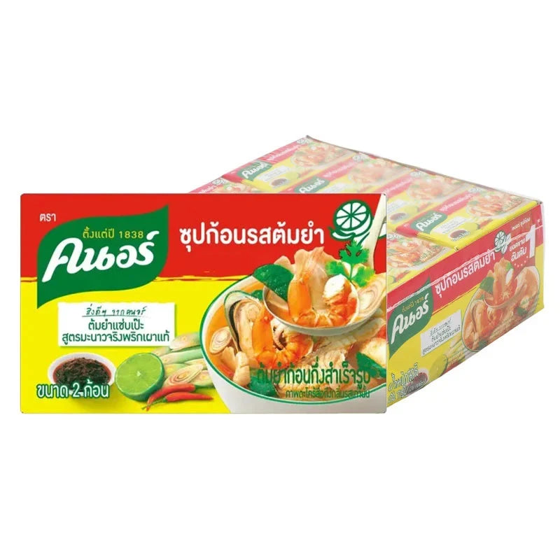 KNORR Knorr Cube Tomyam 24g, dry grocery seasoning cube for flavorful Thai-style soup and dishes.