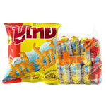 PU THAI Crispy Thai snack in black pepper flavor, 12g pack, showing the colorful, crispy snack pieces in a clear bag.