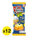 Roller Coaster Mini Extrude Cheese snacks, 14g x12, dry grocery confectionery with cheese flavor in colorful packaging.