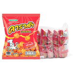 Carada Crispy Snack Squid Flavor 14g, assorted pack of 12, savory dry grocery snack with squid flavor in colorful packaging.