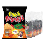 Karamucho Hot Chili Potato Chips, flat cut snack in 40g x4 pack, spicy dry grocery snack from KARAMUCHO.