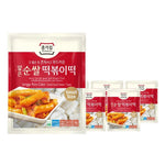 Jongga Small Rice Cakes 1kg pack, dry grocery, with five packages stacked, showcasing traditional Korean snack rice cakes.