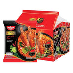 Nissin Thai Signature Tom Yum Kung Creamy Instant Noodles in 72g dry grocery package with noodles and seasoning packet.