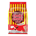 Choki Milk Choco50 dry grocery product, featuring a pack of Choki Choki milk chocolate bars with colorful packaging.